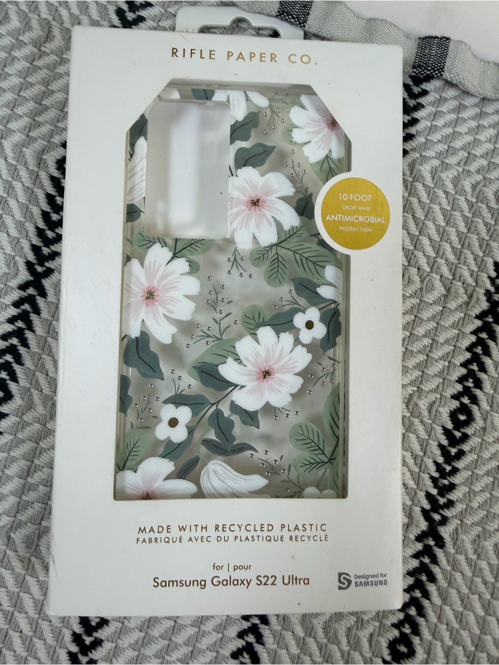 Rifle Paper Co. Floral Phone Case for Samsung Galaxy S22 Ultra - Green & Pink
